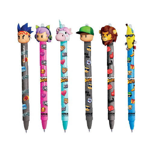 Penna a scatto gel cancellabile punta 0,7 Blu/Rossa TU Stumble Guys Cod. 60981