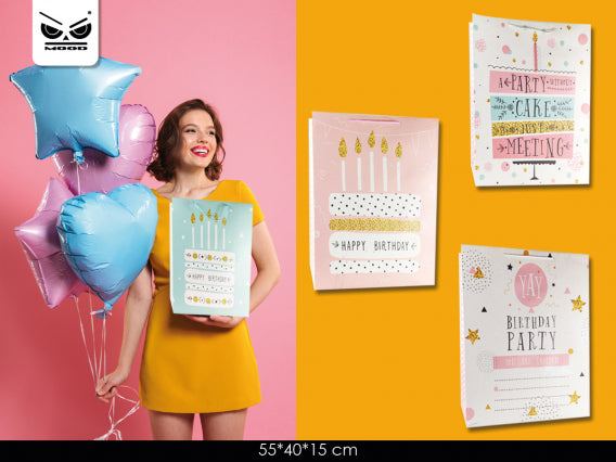 Sacchetto Happy Birthday mis. XL