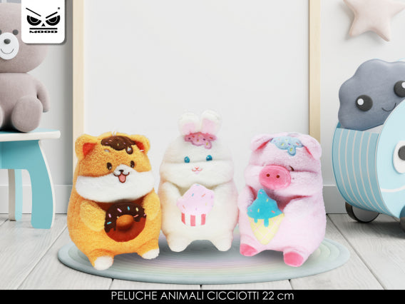 Peluche round animal 22 cm Cod. ST6580