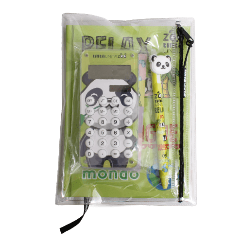 Diario 12 mesi TU Zoo 4 colori con penna e calcolatrice